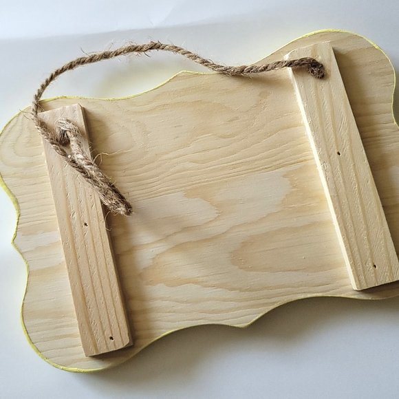 "Stay Wild Moon Child" Yellow Wall Decor Sign with Fabric Flower Embellishments - Picture 7 of 9